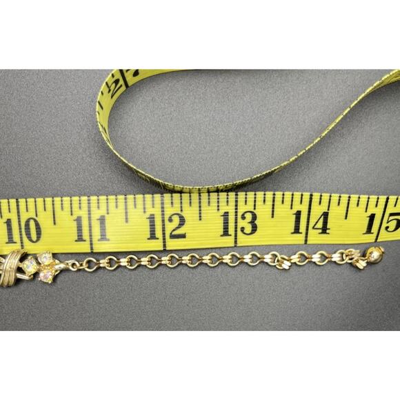 Vintage Aurora Borealis Rhinestone Choker Necklace Gold Tone Art Deco 15" - Picture 7 of 8